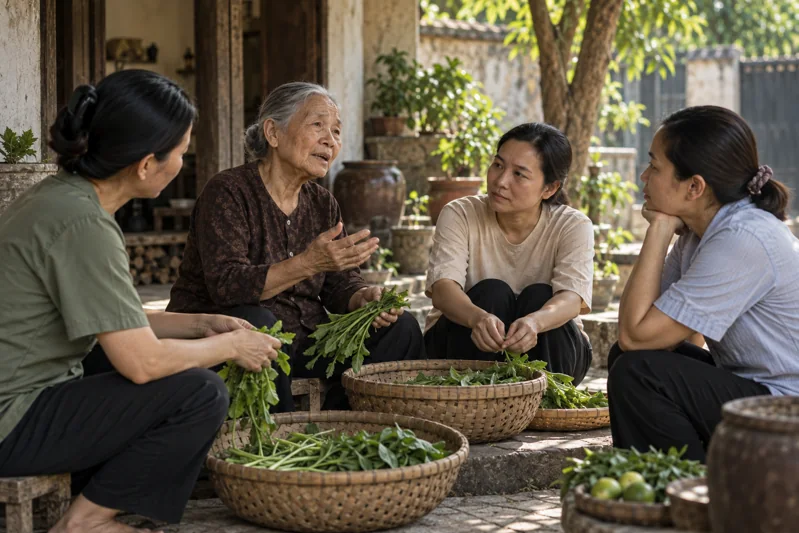 Cảnh minh họa đời sống cho một đoạn trong Câu 32.
