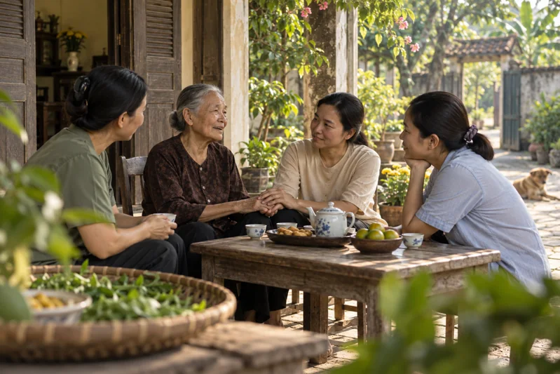 Cảnh minh họa đời sống cho một đoạn trong Câu 32.